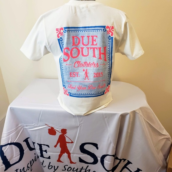 Due South Tops - Due South Pink Blue Pocket T